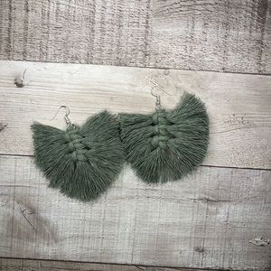 Macrame Feather/Leaf Earrings